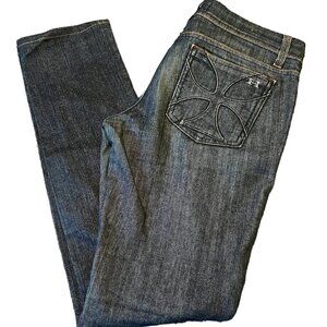 Habitual Made Mid Wash Low Rise Straight Leg Denim Blue Jeans Women's SI…
